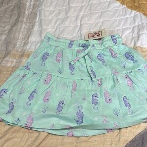 Mint Seahorse Print Skirt